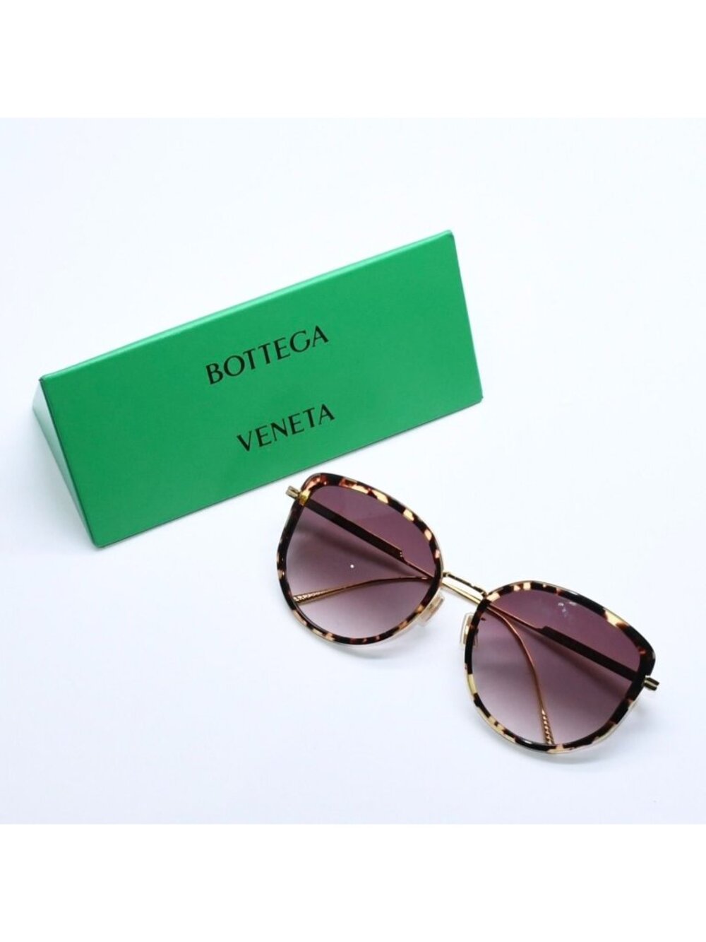 Bottega Veneta Tortoiseshell Sunglasses Metal Brown Gold 20 Eyewear